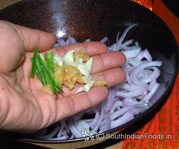Add Ginger, garlic & green chilli