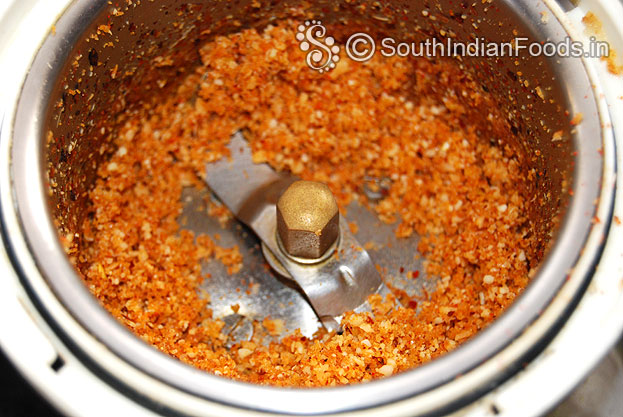 Put roasted ingredients in a jar & coarsely grind