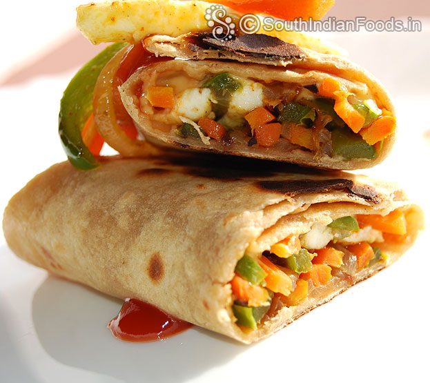 veg paneer kathi roll