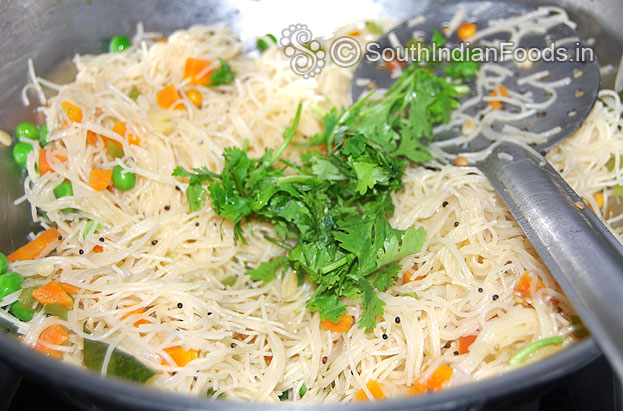 Add coriander leaves mix well