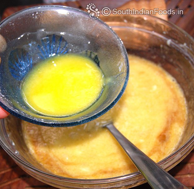 Add melted butter