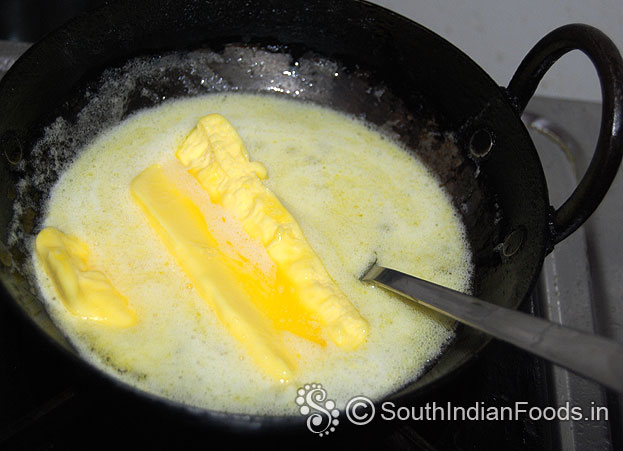 Heat iron pan, add butter