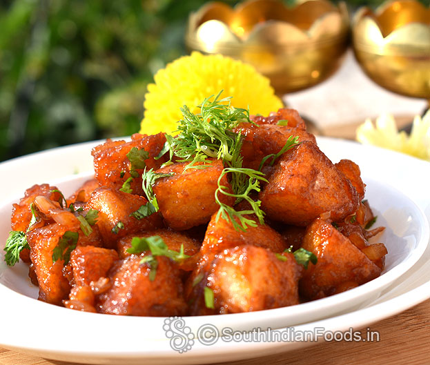 Steamed rice cake manchurain