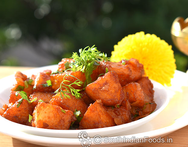 Delicious idli manchurian ready