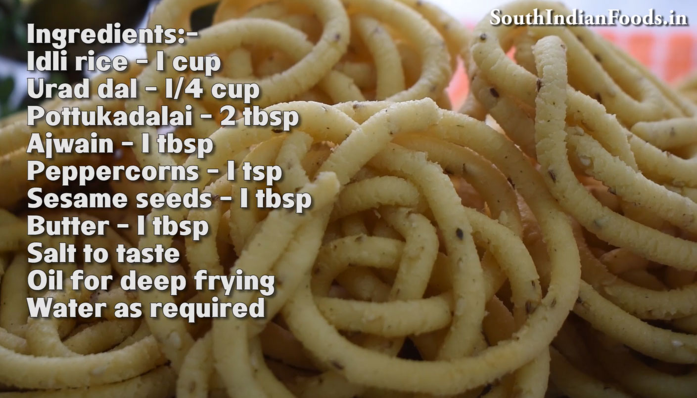 Idli Arisi Thenkuzhal murukku1