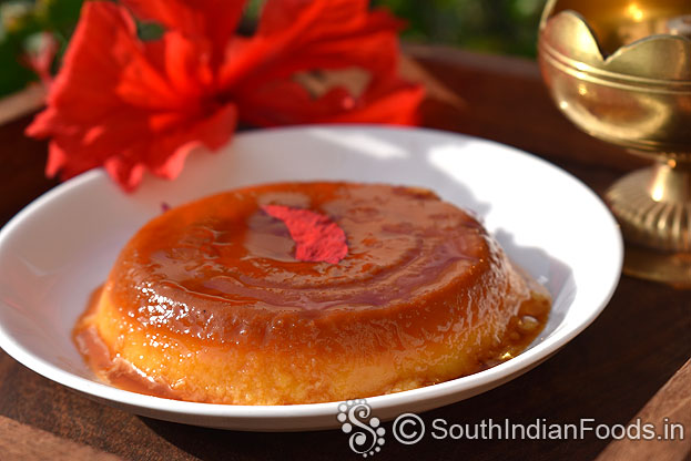 Homemade cream caramel custard pudding
