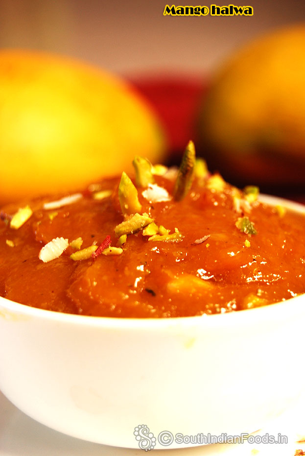 Instant mango halwa