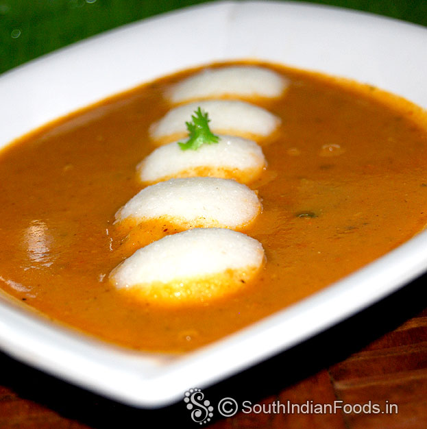 Instant mini idli thakkali sambar