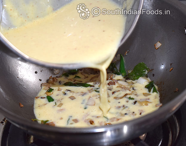 Add gram flour curd mixture