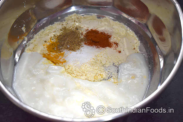 Add curd,mix well, make smooth batter