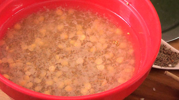 After 5 hours, drain water