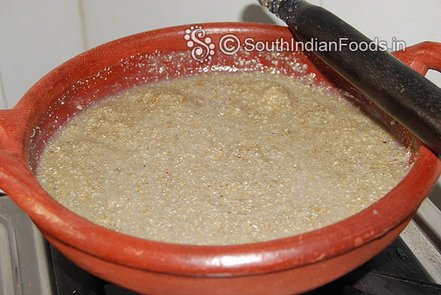 Add kambu maavu kurunai stir continuously