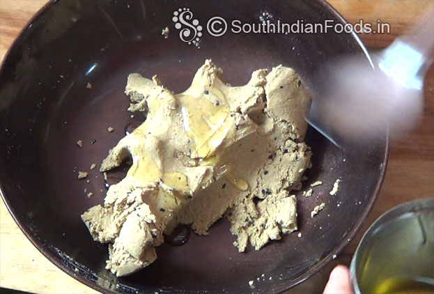 Add ghee and warm water mix well, knead it & make soft dough