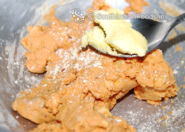 Add butter knead it again