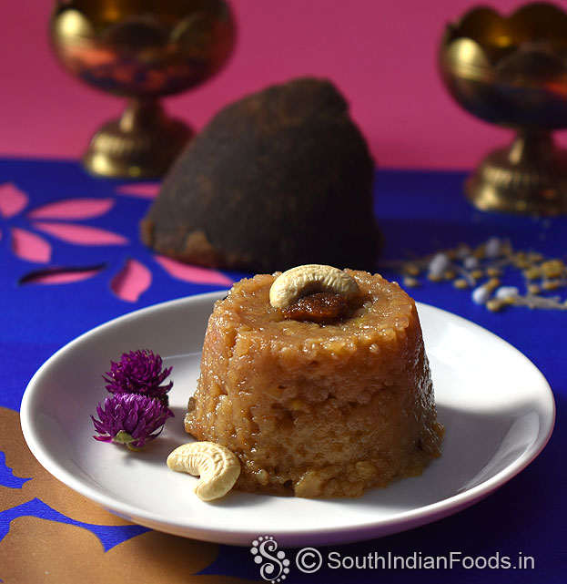 Palm jaggery pongal