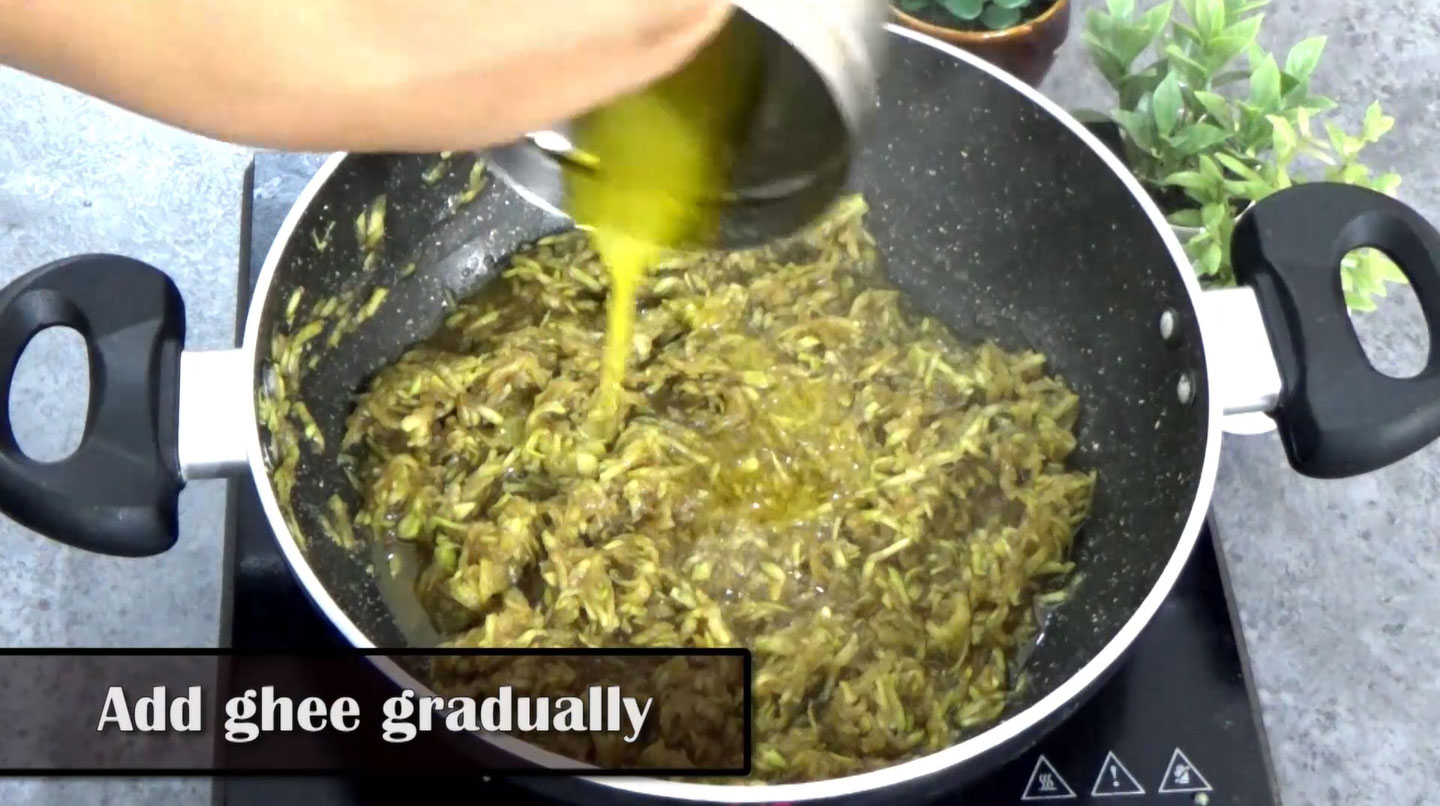 Lauki jaggery halwa