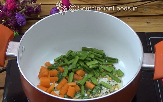 Add carrot, cluster beans