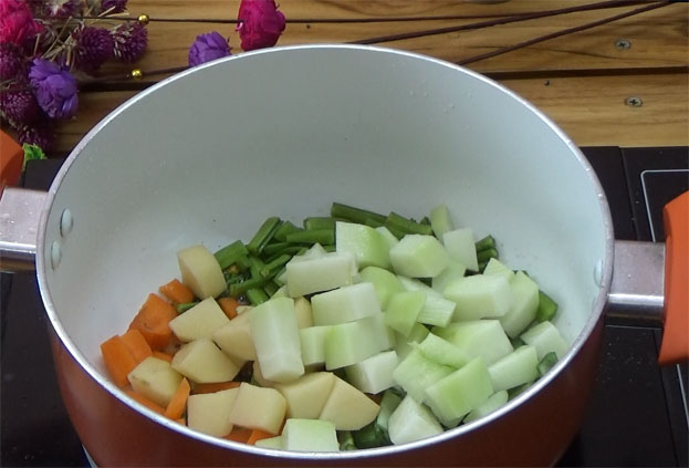 Add chow chow [seema kathirikai]
