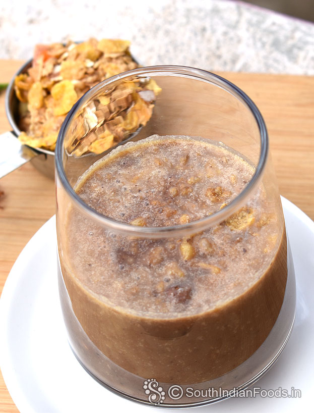 Muesli dates marie biscuit cocoa milkshake