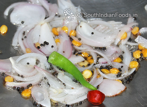 Add onion, green chilli saute till soft