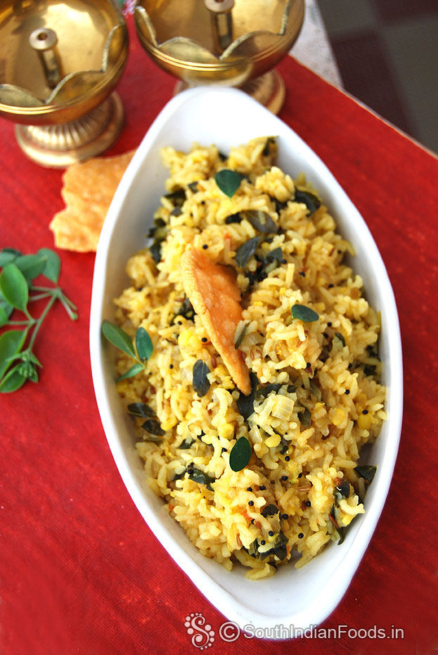 One pot moringa rice with dal