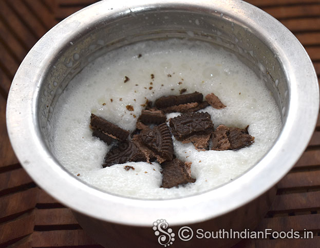 Add crushed oreo biscuits