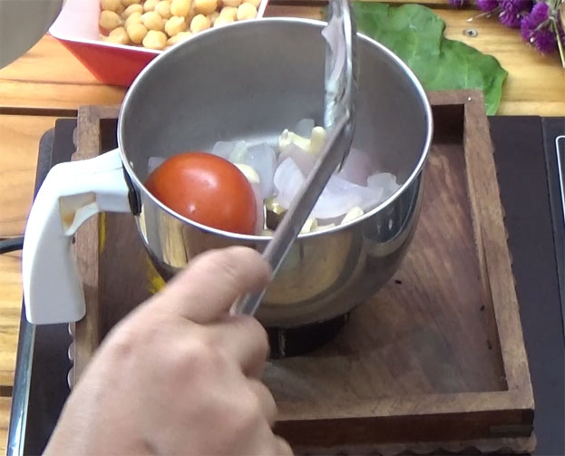 Put it in a mixie jar, grind to fine puree