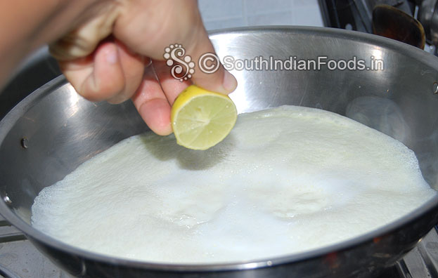 When boiling add lemon juice