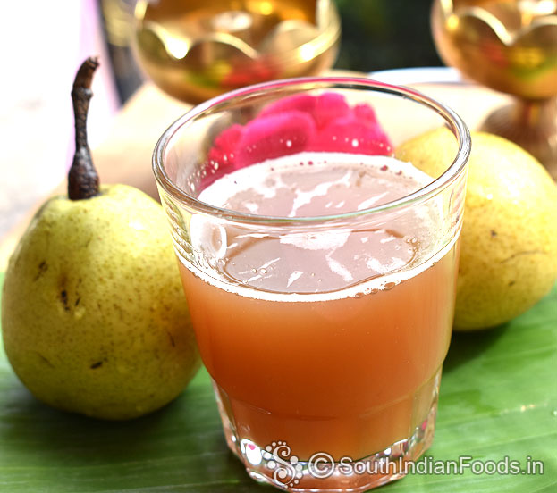 Homemade pear juice