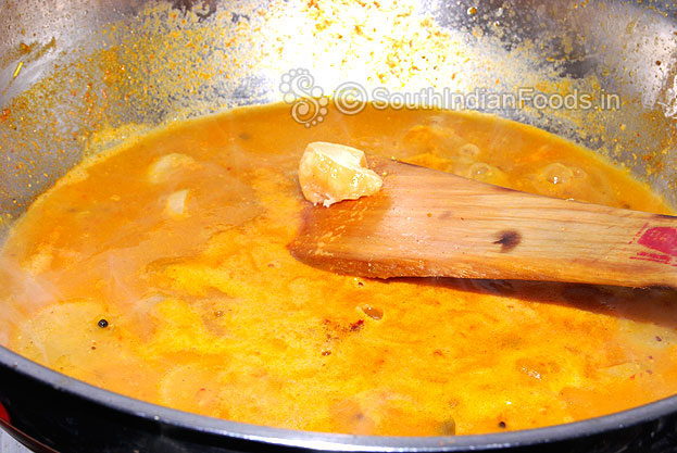 Once boiled add jaggery&salt mix well then cut off heat