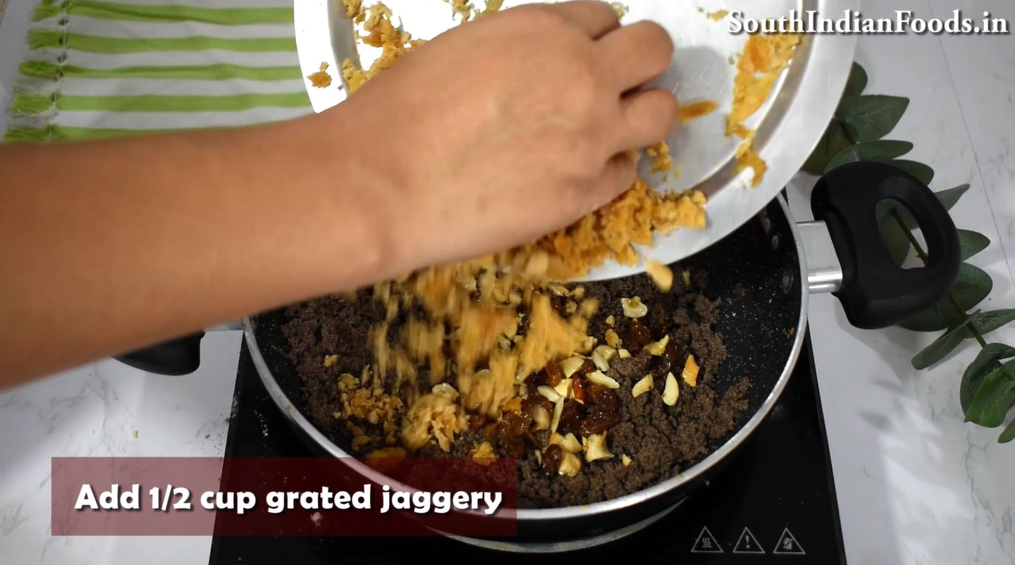 Ragi jaggery ladoo step 12
