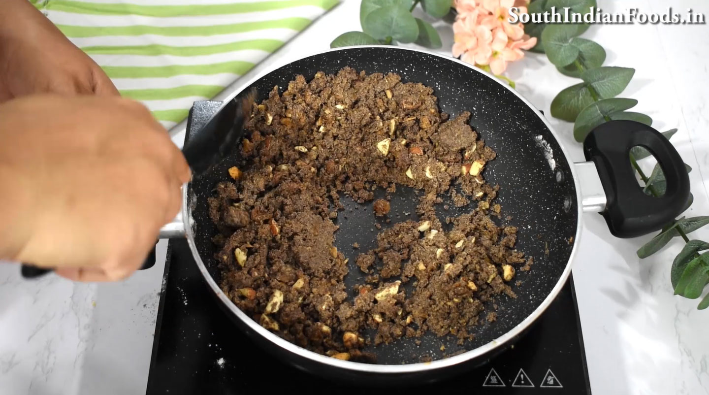 Ragi jaggery ladoo step 14