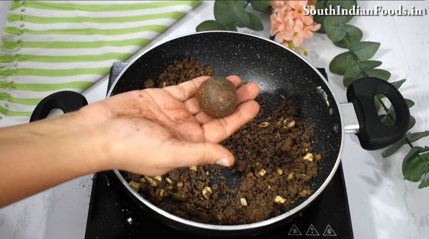 Ragi jaggery ladoo step 17