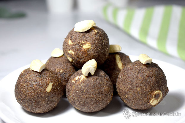 Ragi jaggery ladoo step 17