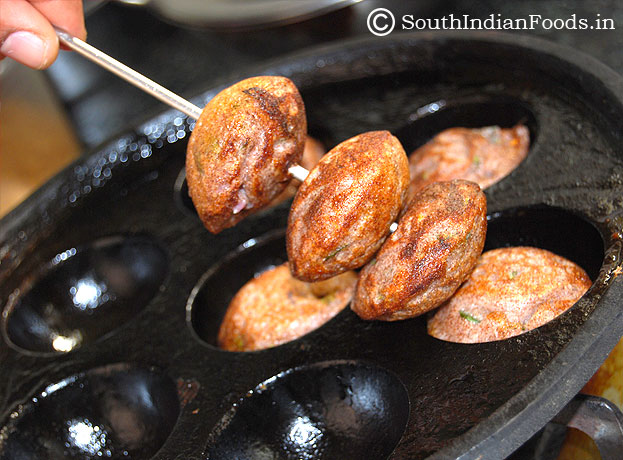 Ragi paniyaram ready for serving