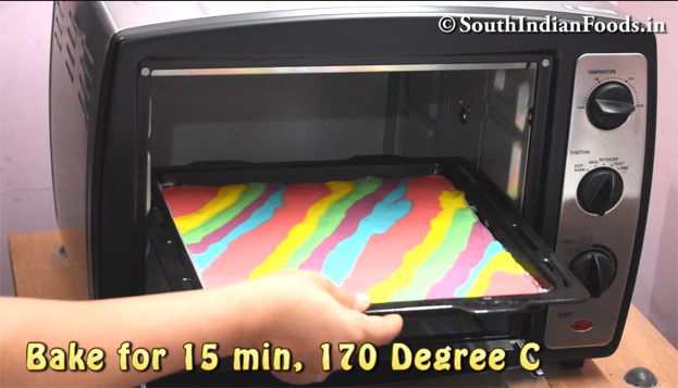Rainbow swiss roll cake recipe step 19