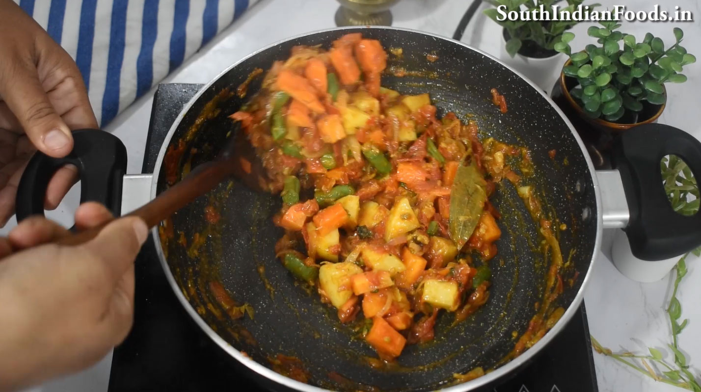 Red rice idiyappam & salna step
