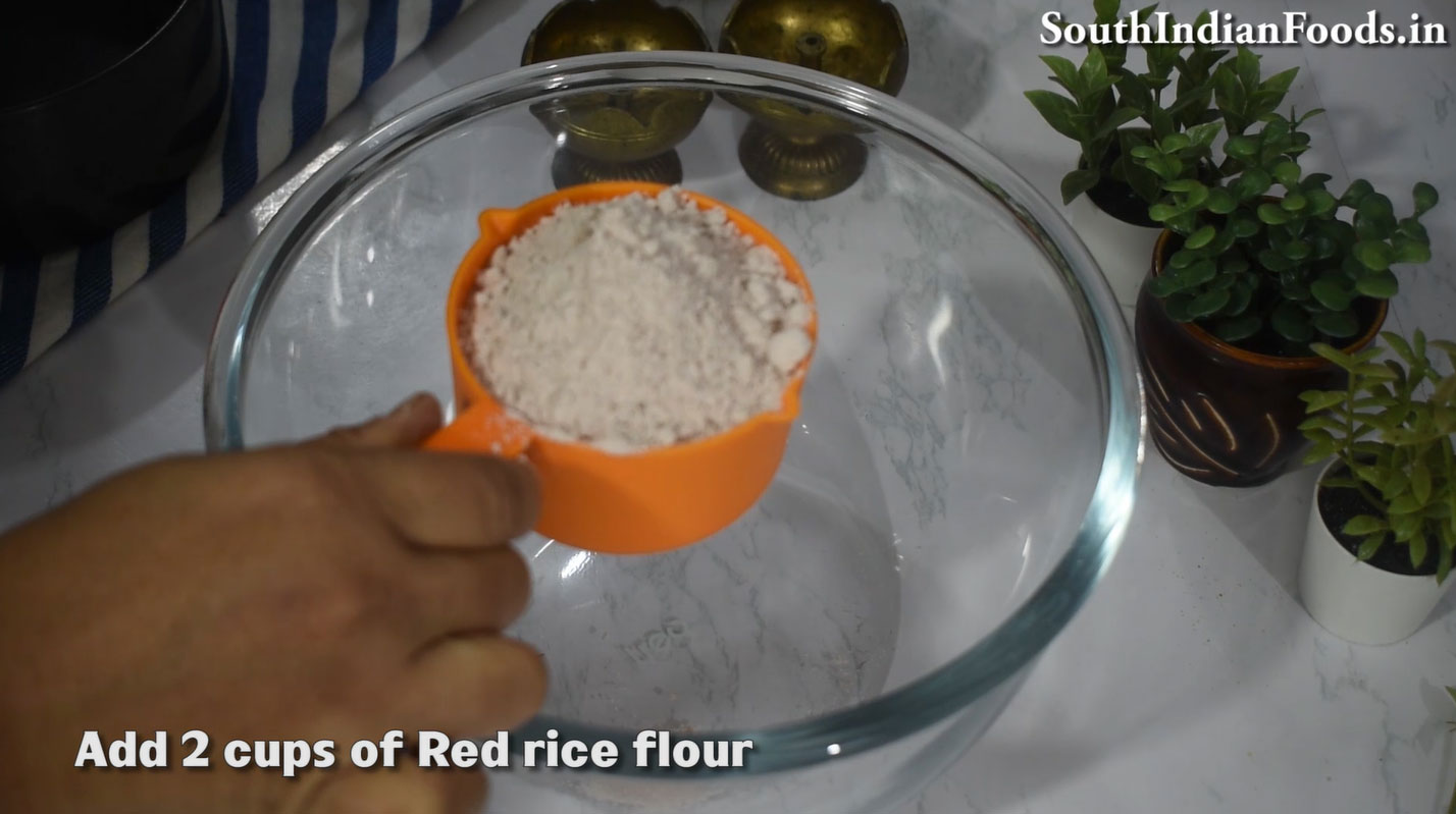 Red rice idiyappam & salna step