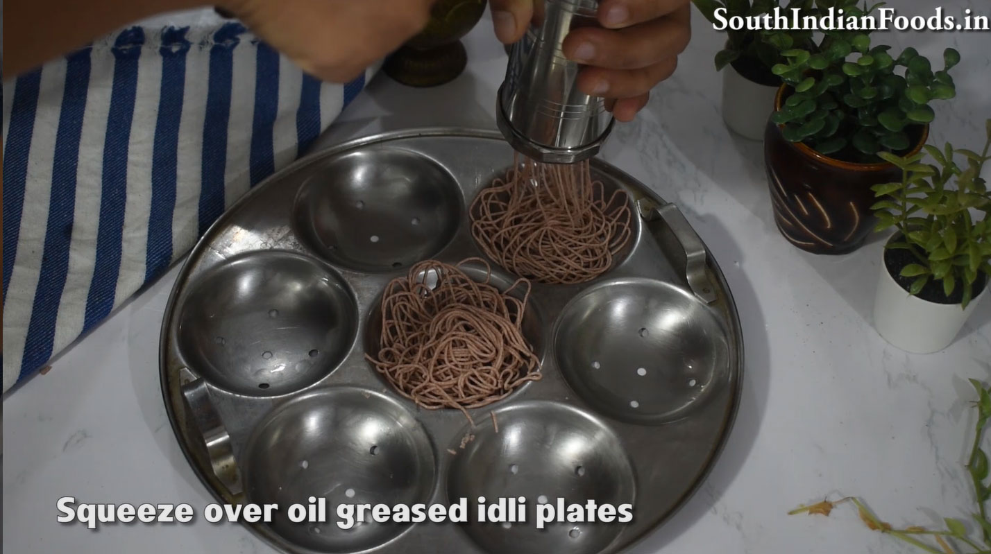 Red rice idiyappam & salna step