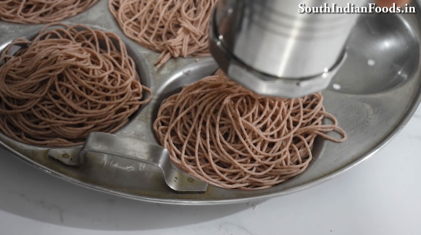 Red rice idiyappam & salna step