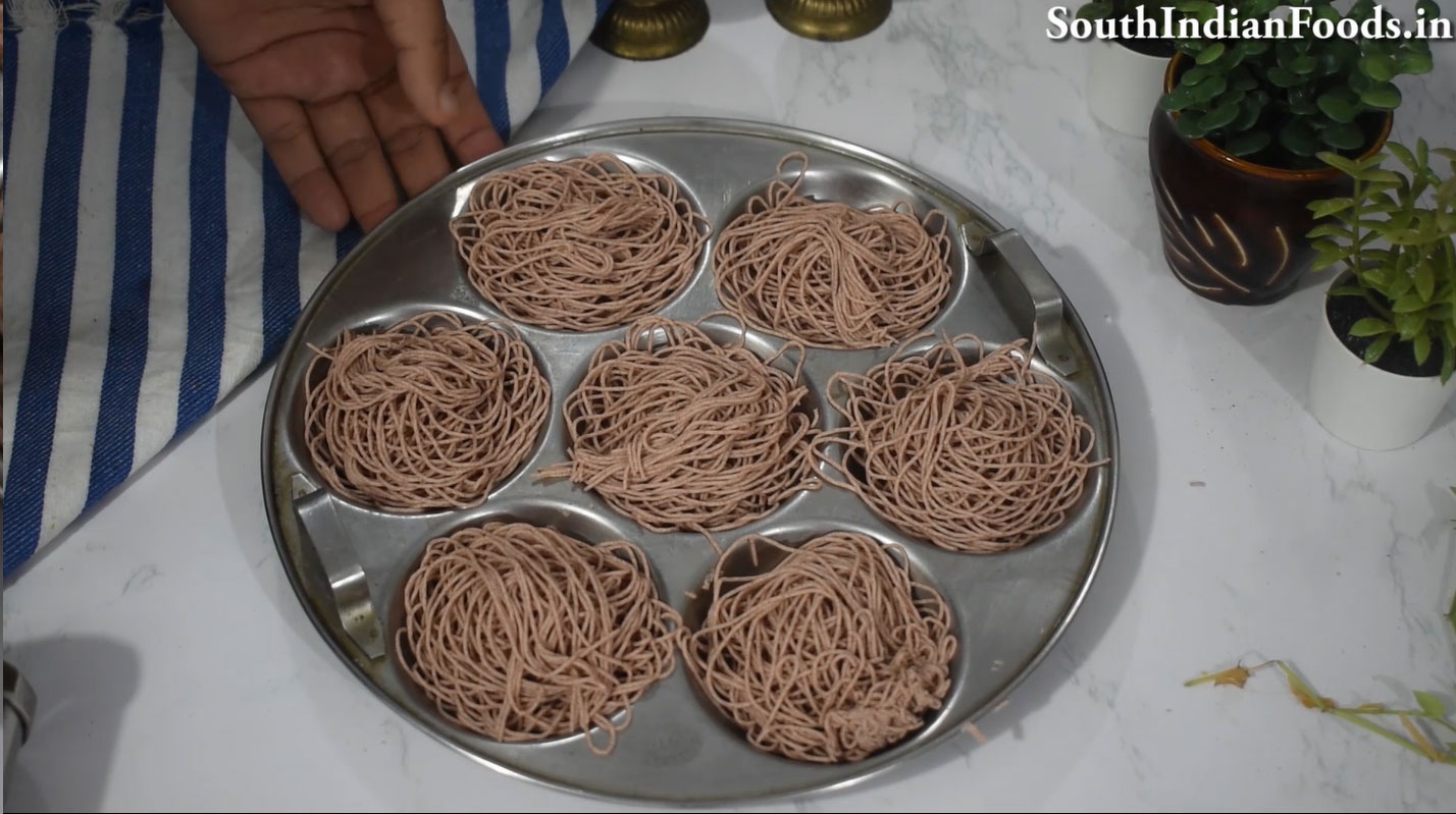 Red rice idiyappam & salna step