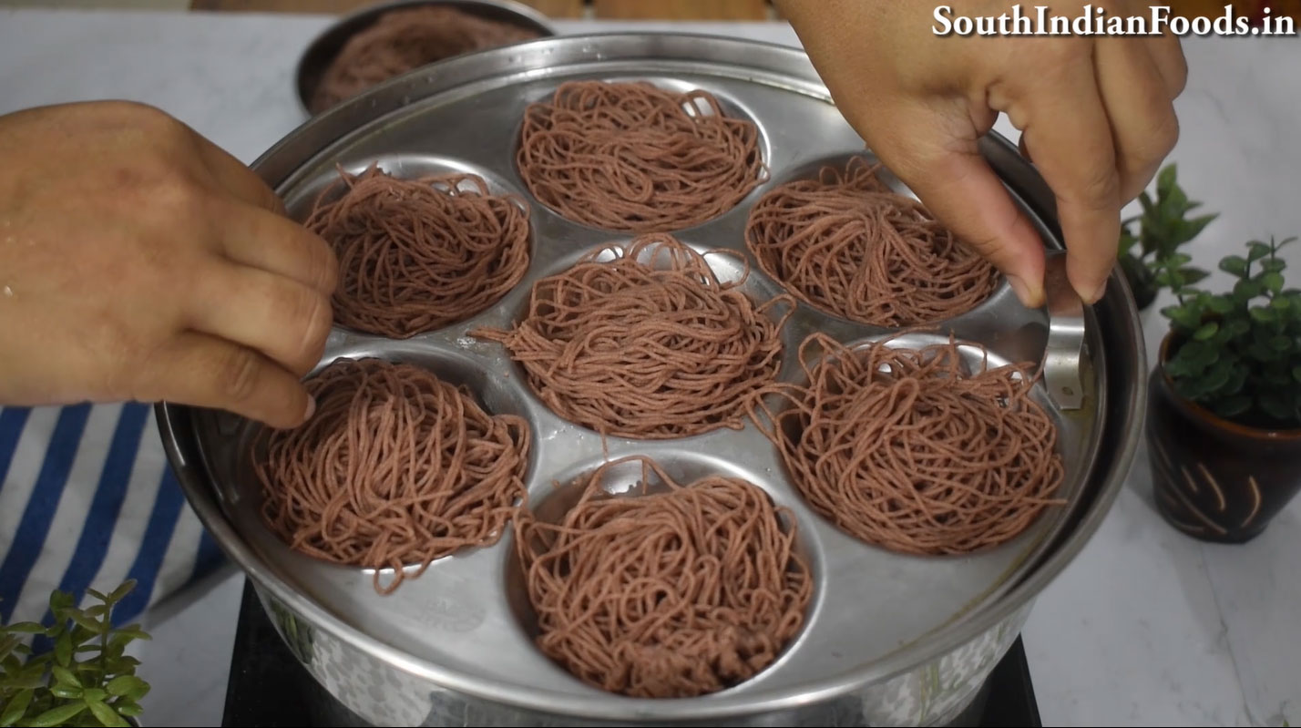 Red rice idiyappam & salna step