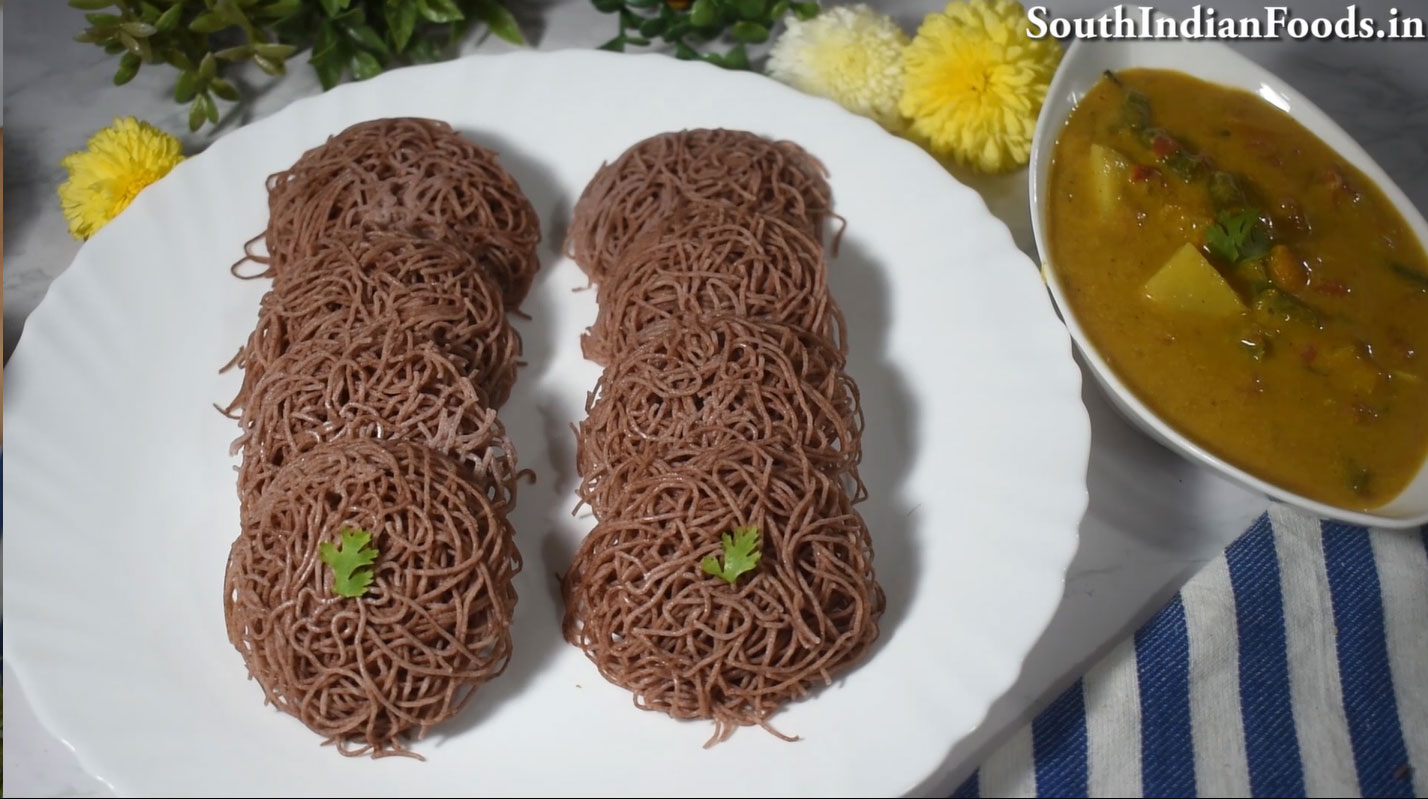 Red rice idiyappam & salna step
