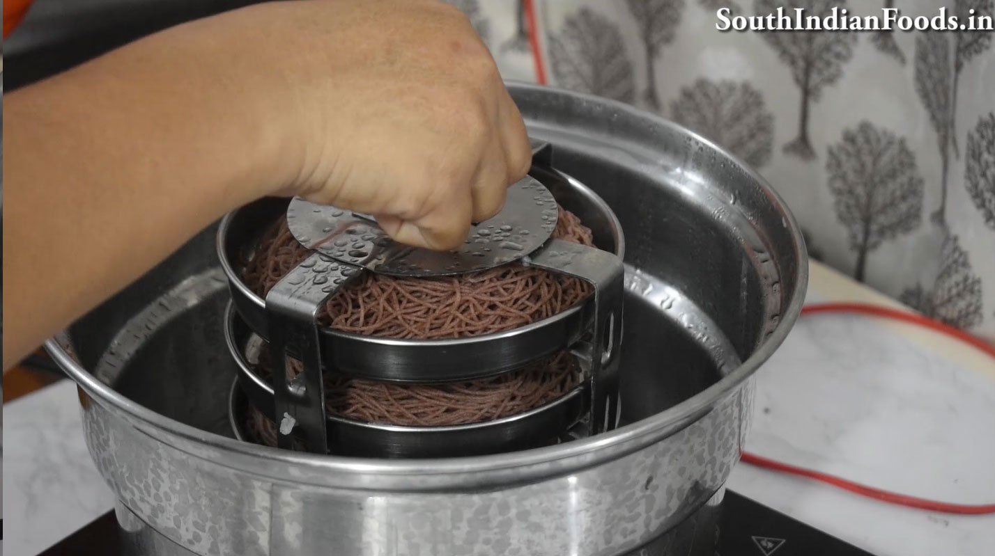 Red rice idiyappam & salna step