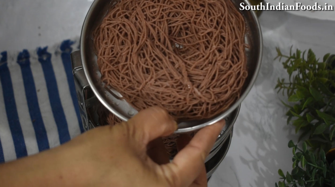 Red rice idiyappam & salna step