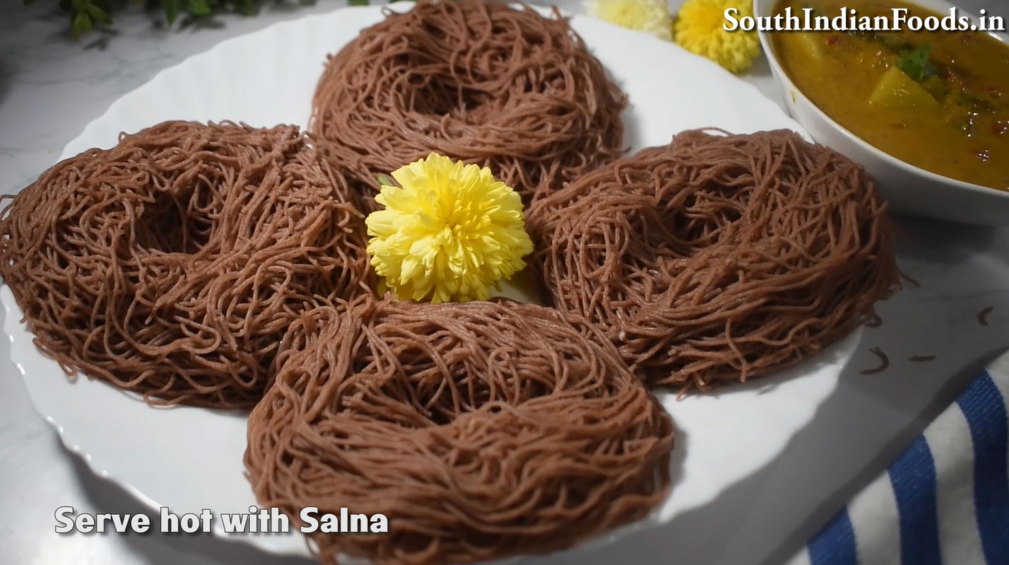 Red rice idiyappam & salna step