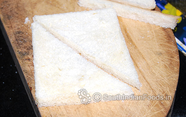 Cut the edges of the breat & then cut into triangle shape