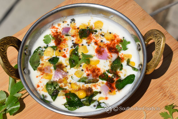 Sweet corn onion raita