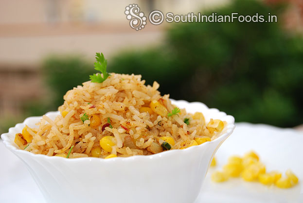 Spaghetti with sweet corn and schezwan chutney