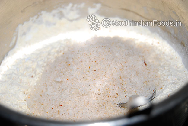 Add roasted coconut mix well & keep aside
